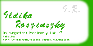 ildiko roszinszky business card